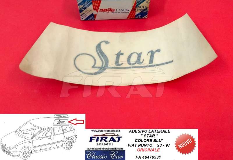 ADESIVO LATERALE STAR FIAT PUNTO 93 - 97 (46476531)